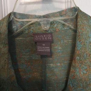 Sigrid Olsen Suit. Marbled look. Green and gold.
